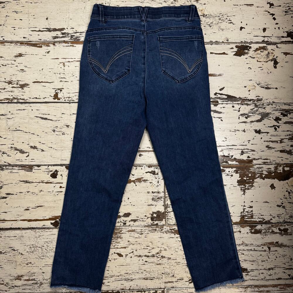 Democracy Ab Technology Jeans Women's Size 6 Mid-Rise Slim Straight Raw Hem - Picture 10 of 10